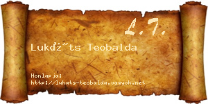 Lukáts Teobalda névjegykártya